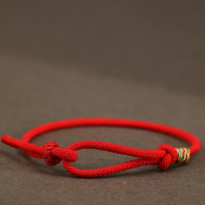 Handcrafted Red String and Sterling Silver Chinese Coin Braided Bracelet