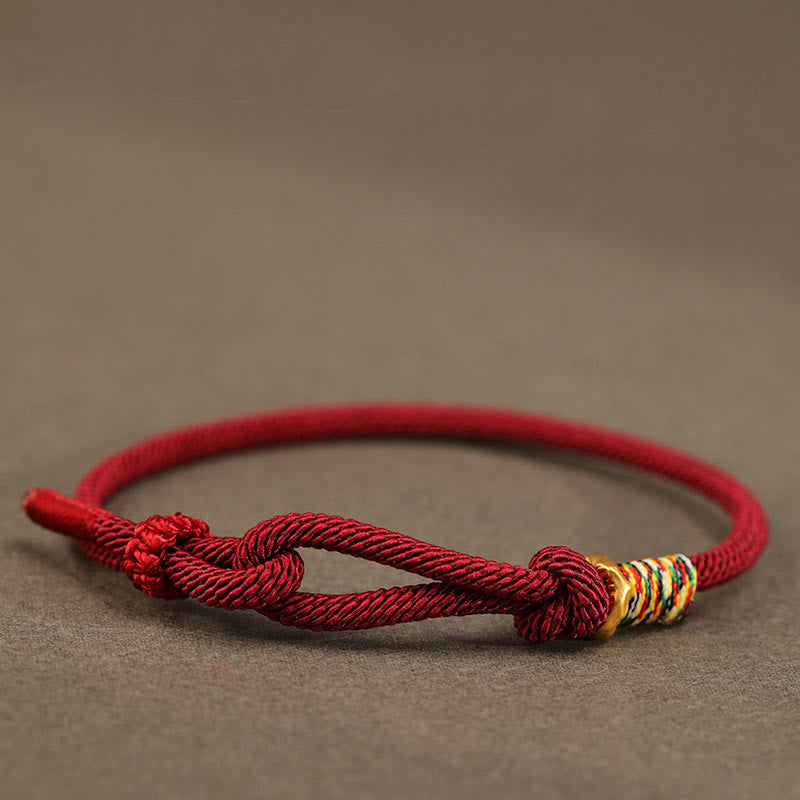 Handcrafted Red String and Sterling Silver Chinese Coin Braided Bracelet