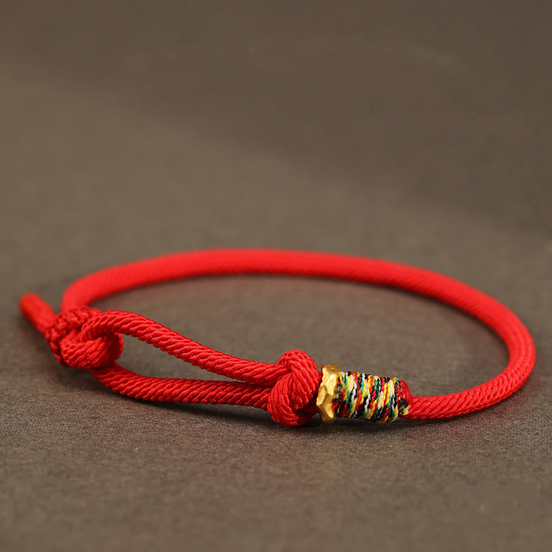 Handcrafted Red String and Sterling Silver Chinese Coin Braided Bracelet
