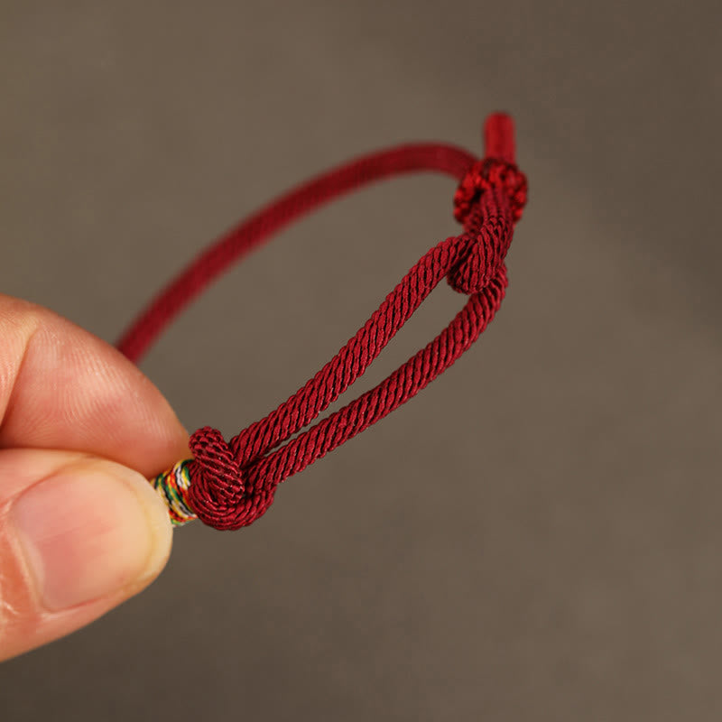 Handcrafted Red String and Sterling Silver Chinese Coin Braided Bracelet
