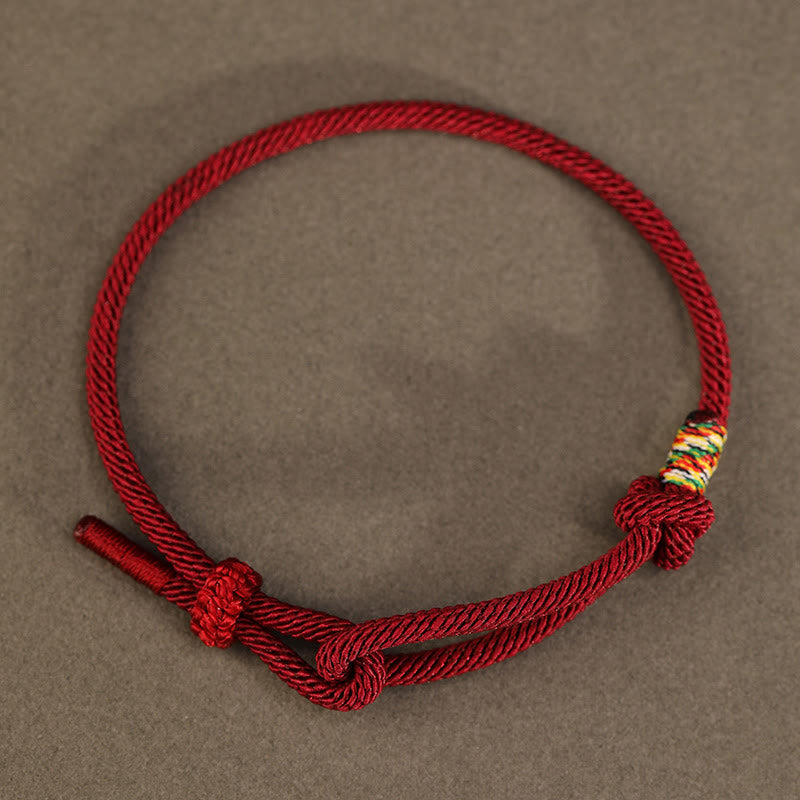 Handcrafted Red String and Sterling Silver Chinese Coin Braided Bracelet