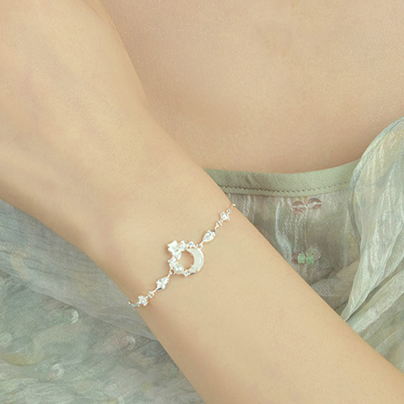 Hetian Jade 925 Sterling Silver Cubic Zirconia Pearl Lotus Bracelet