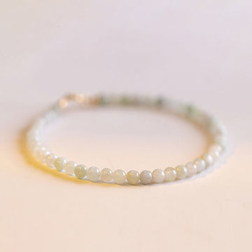 Minimalist 2mm Jade and 14k Gold Plated Copper Ultra-Thin Bead Bracelet