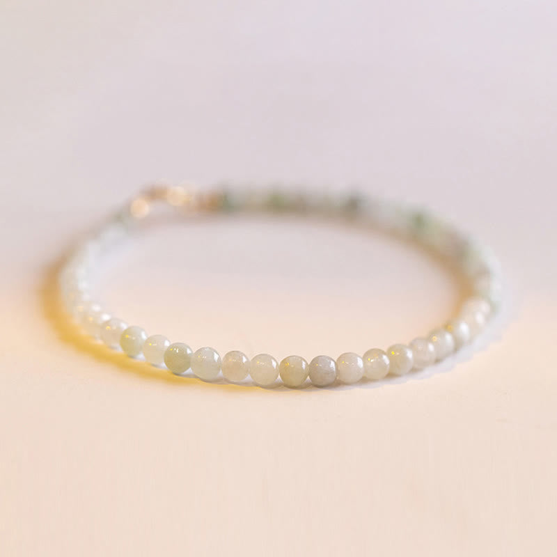 Minimalist 2mm Jade and 14k Gold Plated Copper Ultra-Thin Bead Bracelet