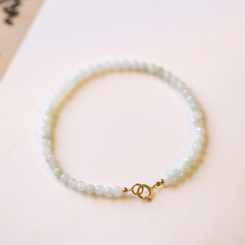 Minimalist 2mm Jade and 14k Gold Plated Copper Ultra-Thin Bead Bracelet
