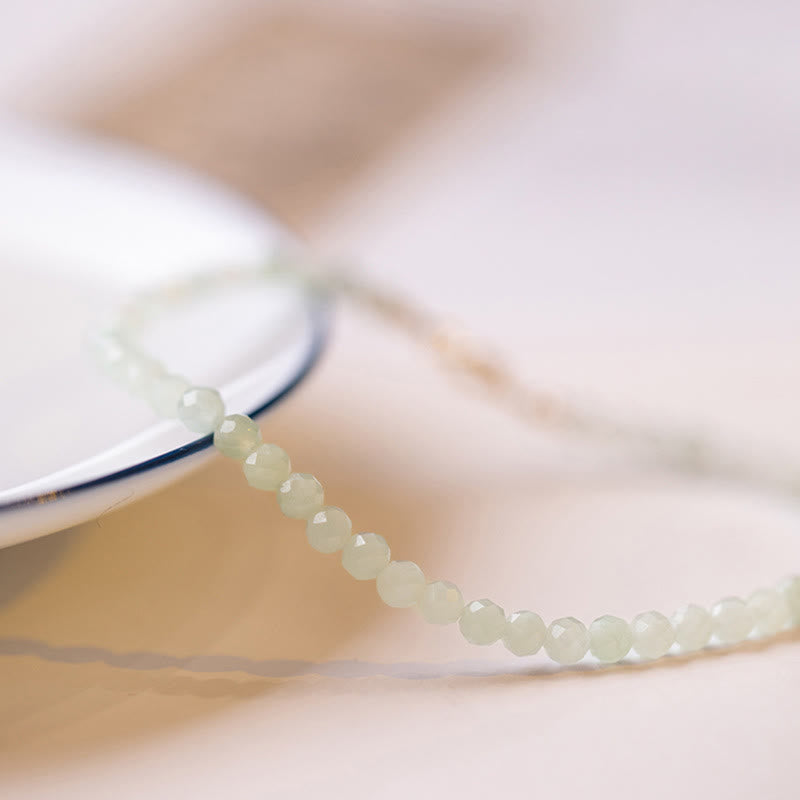 Minimalist 2mm Jade and 14k Gold Plated Copper Ultra-Thin Bead Bracelet
