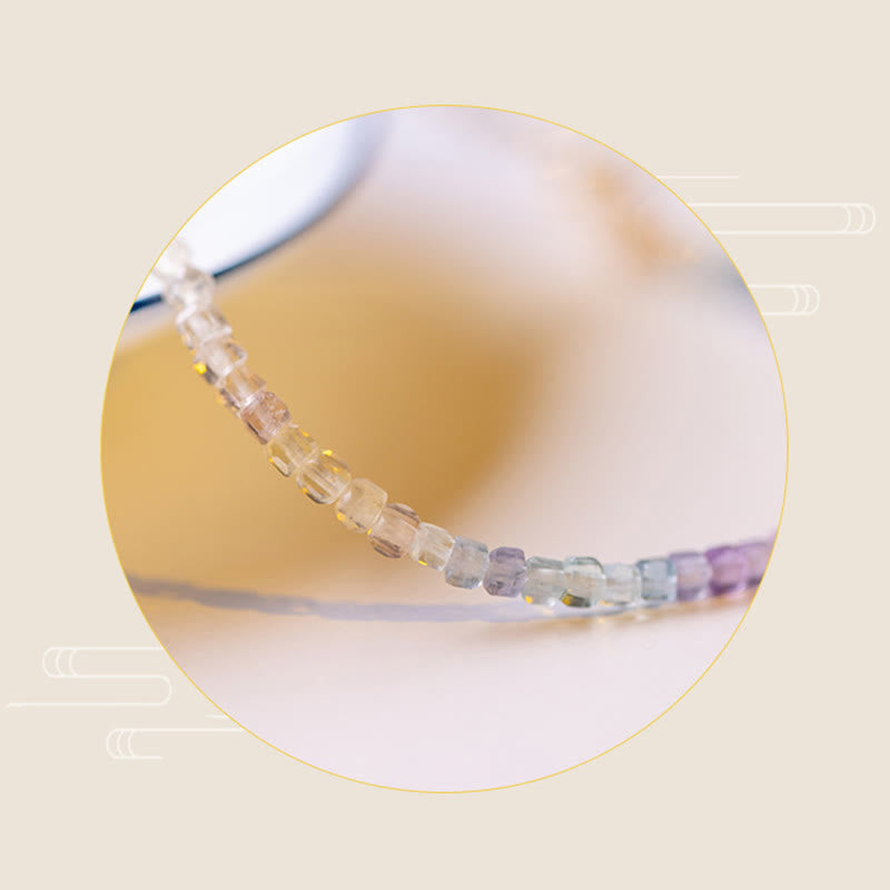 Ultra-Thin 2.5mm Fluorite and 14k Gold Plated Copper Heart Bracelet