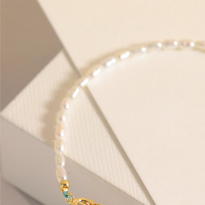 2mm Ultra-Thin Turquoise Pearl & Aquamarine 14k Gold Plated Copper Beaded Bracelet