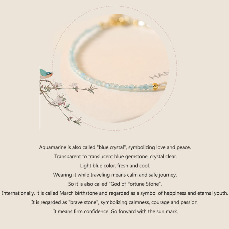 2mm Ultra-Thin Turquoise Pearl & Aquamarine 14k Gold Plated Copper Beaded Bracelet