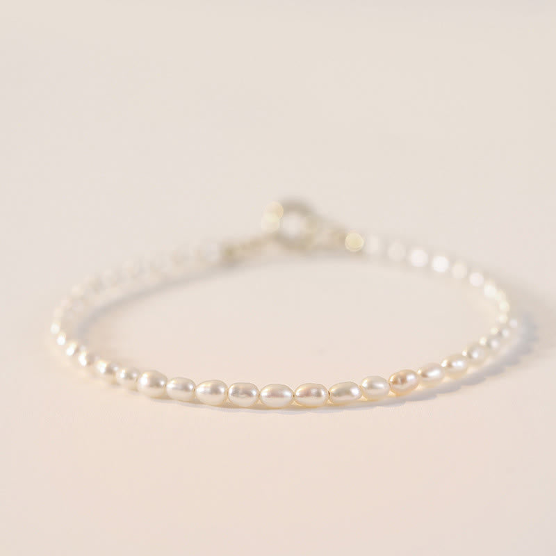 2mm Natural Pearl Ultra-thin Beads 14k Gold Plated Copper Wisdom Bracelet