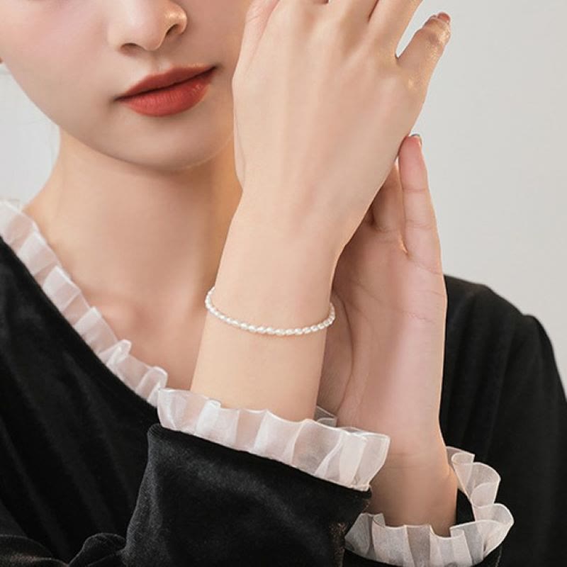 2mm Natural Pearl Ultra-thin Beads 14k Gold Plated Copper Wisdom Bracelet