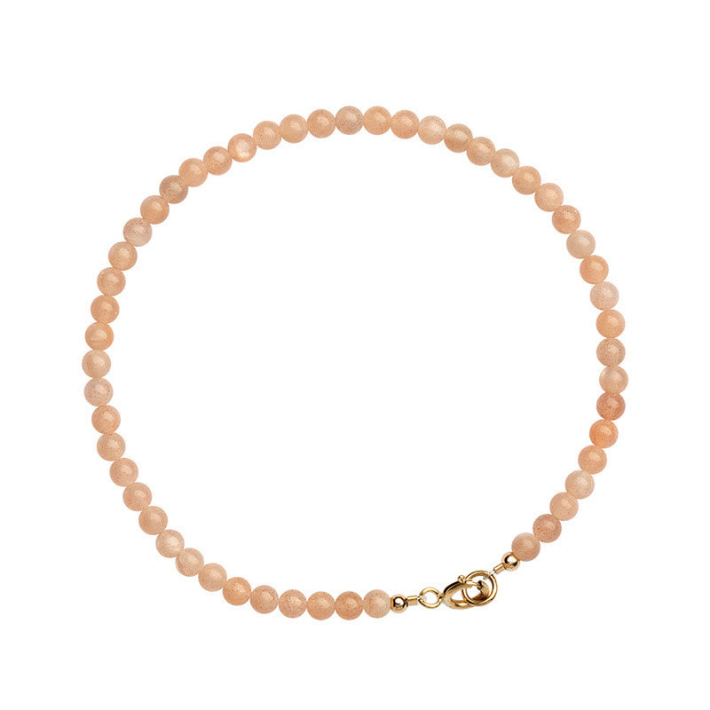 3mm Sun Stone Ultra-thin Beads 14k Gold Plated Copper Wealth Bracelet