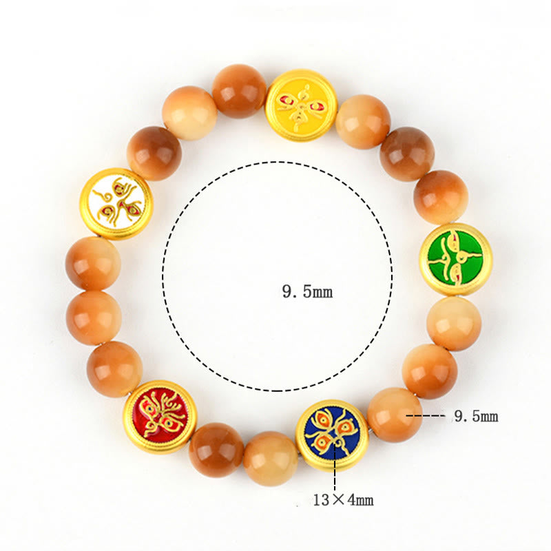 Bodhi Seed Five Directions Gods of Wealth Wisdom Bracelet