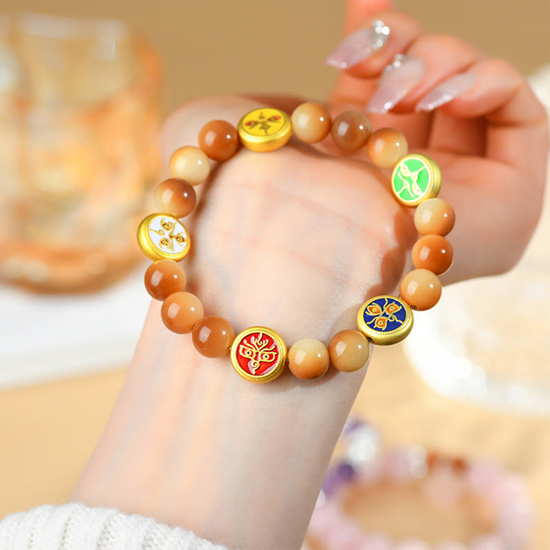 Bodhi Seed Five Directions Gods of Wealth Wisdom Bracelet