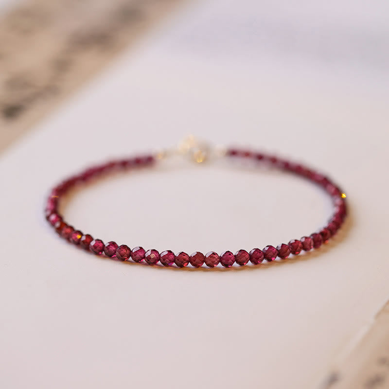 3mm Natural Small Garnet Ultra-Thin Beads Protection Bracelet