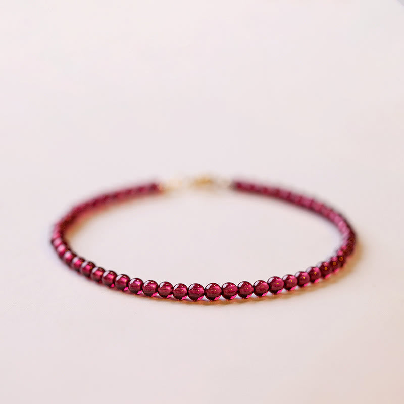 3mm Natural Small Garnet Ultra-Thin Beads Protection Bracelet