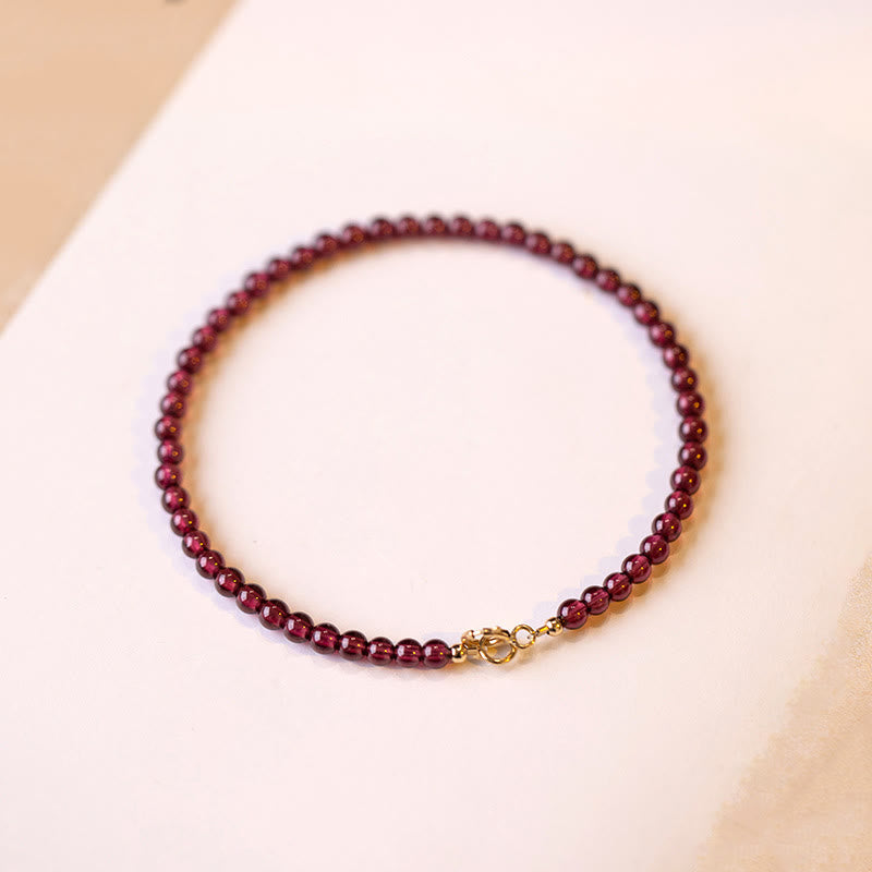 3mm Natural Small Garnet Ultra-Thin Beads Protection Bracelet
