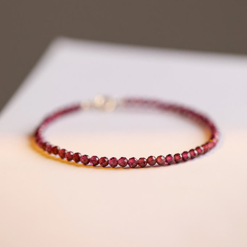 3mm Natural Small Garnet Ultra-Thin Beads Protection Bracelet