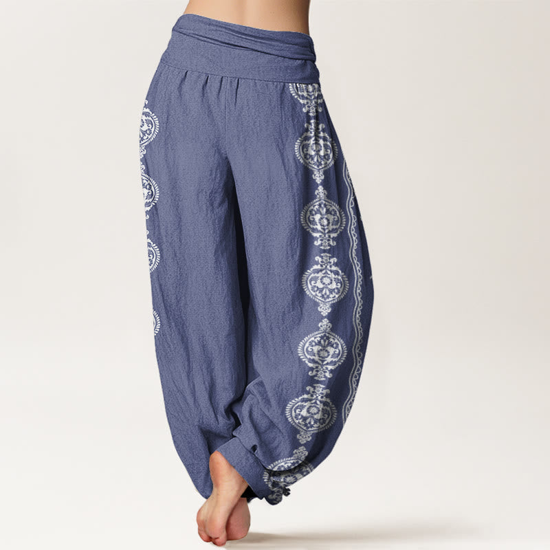 Breathable Cotton Mantra Print Meditation Harem Pants