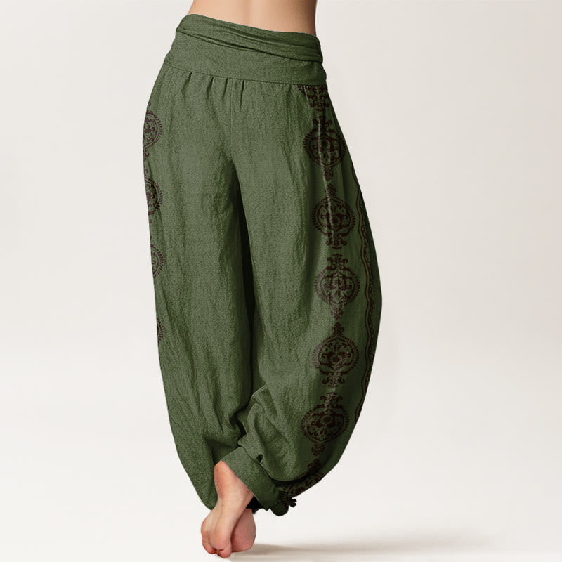Breathable Cotton Mantra Print Meditation Harem Pants