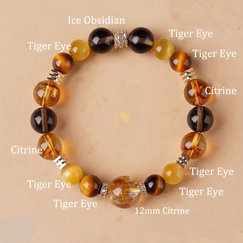 Citrine Topaz Tiger Eye Happiness Bracelet