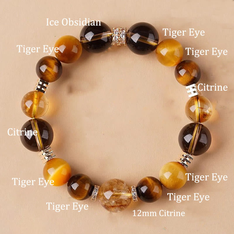 Citrine Topaz Tiger Eye Happiness Bracelet