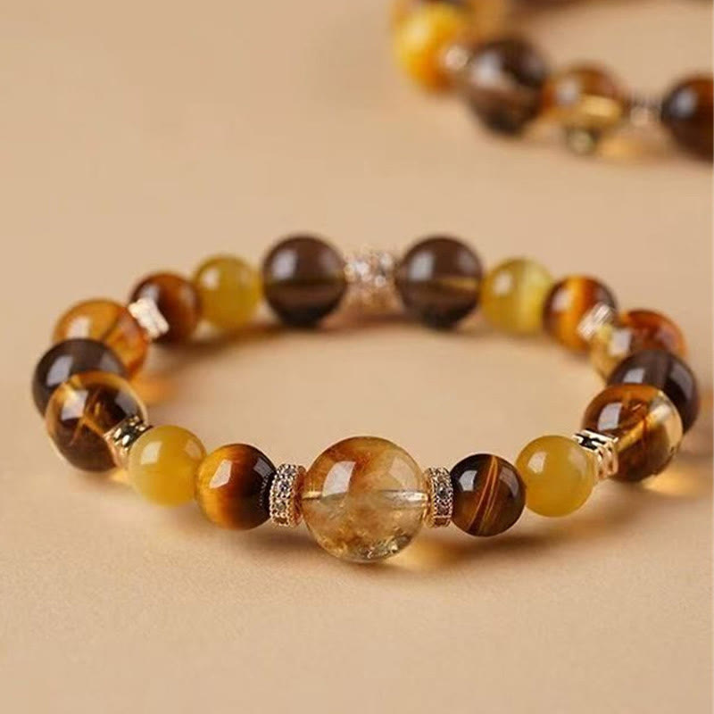Citrine Topaz Tiger Eye Happiness Bracelet