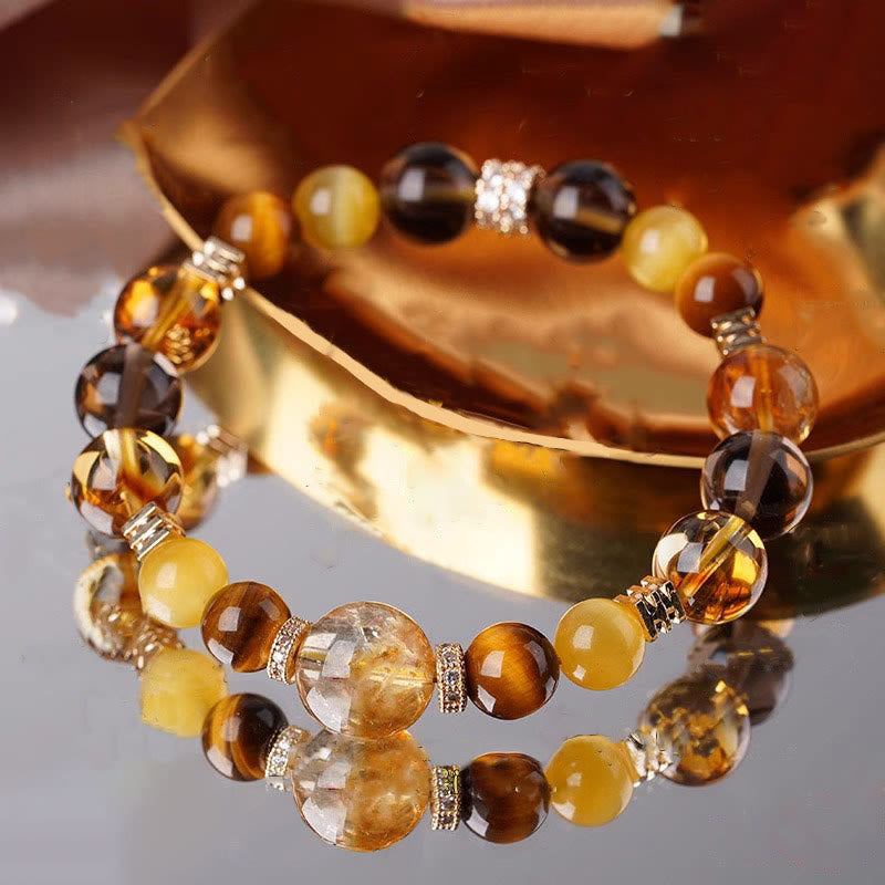 Citrine Topaz Tiger Eye Happiness Bracelet
