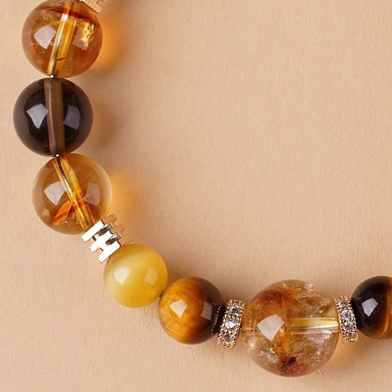 Citrine Topaz Tiger Eye Happiness Bracelet
