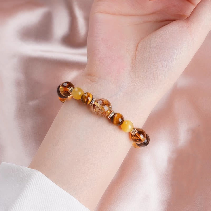 Citrine Topaz Tiger Eye Happiness Bracelet