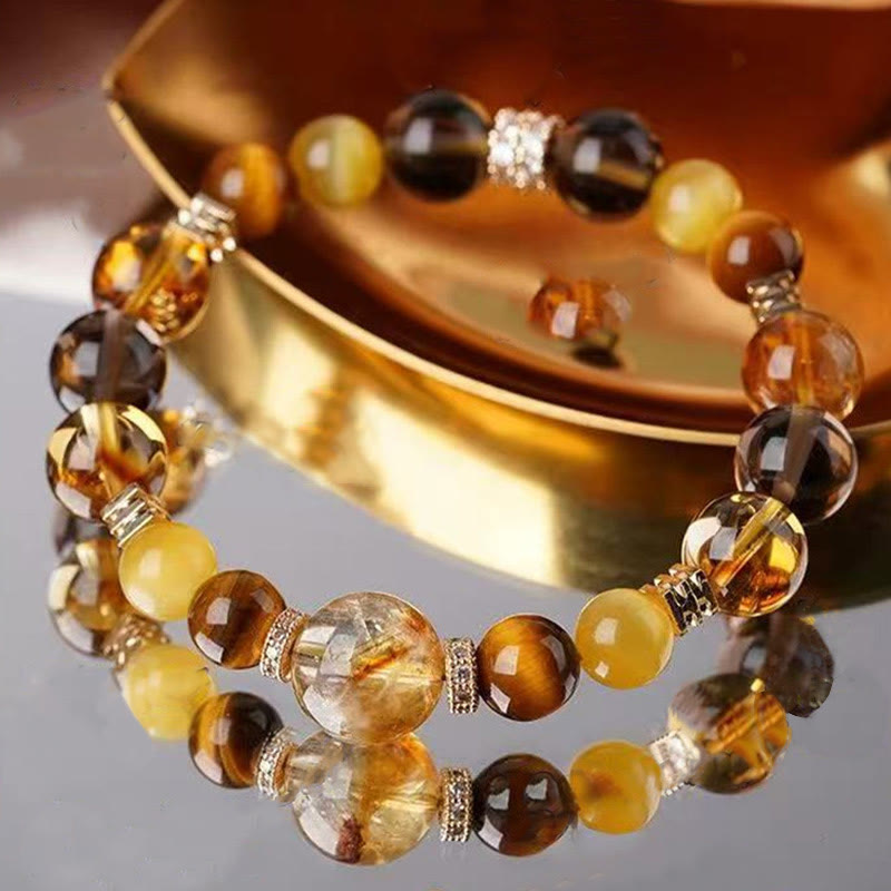 Citrine Topaz Tiger Eye Happiness Bracelet