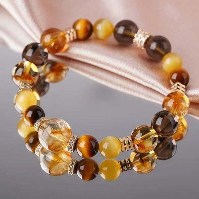 Citrine Topaz Tiger Eye Happiness Bracelet