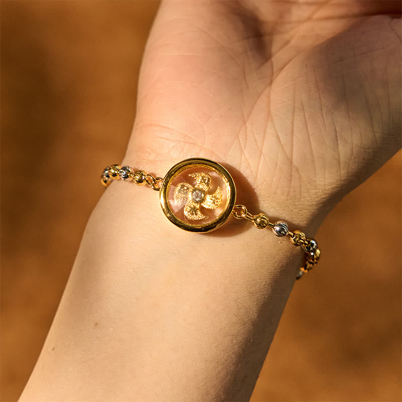 Feng Sheng Shui Qi Copper Brass Rotatable Windmill Bead Protection Braided Bracelet
