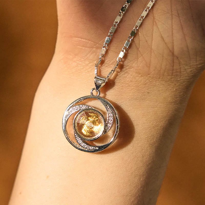 Gold plated Copper Brass Rotatable Windmill Luck Necklace Pendant