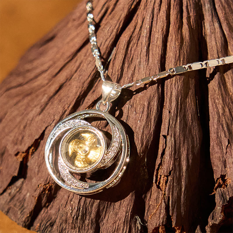 Gold plated Copper Brass Rotatable Windmill Luck Necklace Pendant