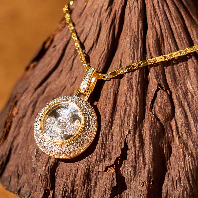 Gold plated Copper Brass Rotatable Windmill Fu Balance Necklace Pendant