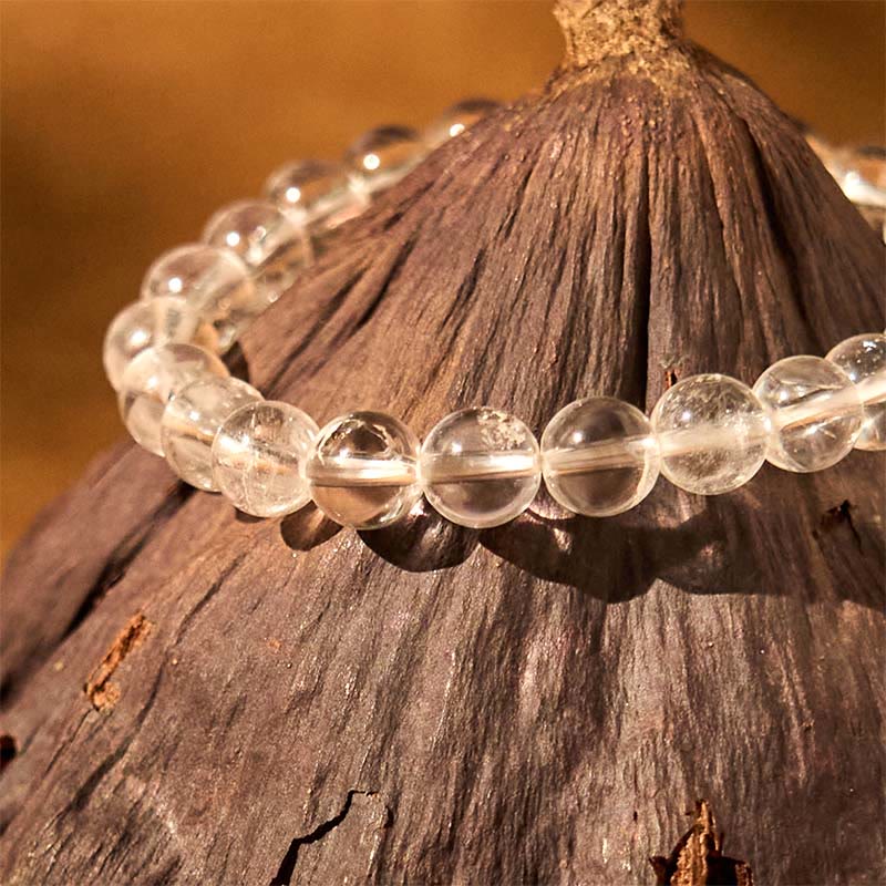 Natural White Crystal Clarity Meditation Bracelet