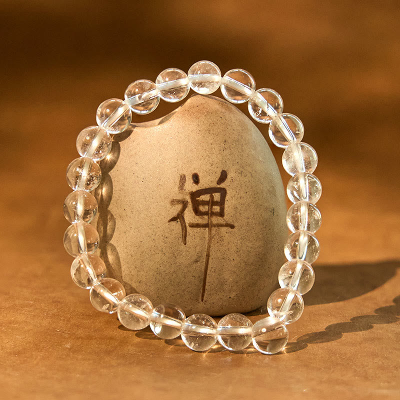 Natural White Crystal Clarity Meditation Bracelet