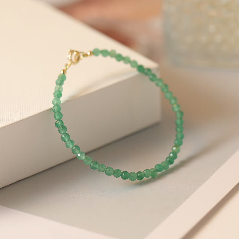 3mm Small Green Aventurine Ultra-Thin Beads Luck Bracelet