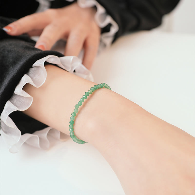 3mm Small Green Aventurine Ultra-Thin Beads Luck Bracelet