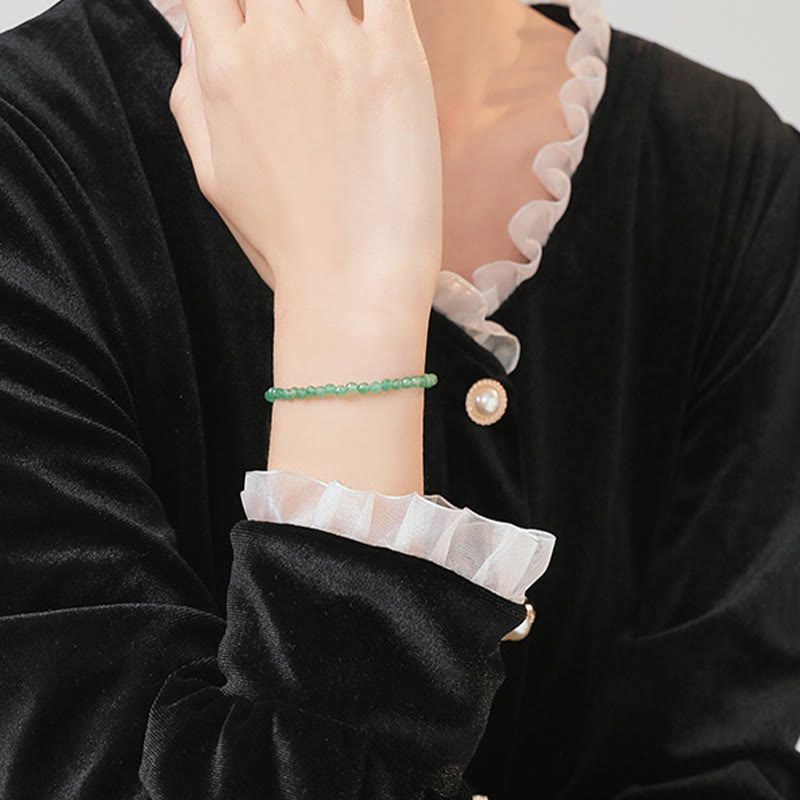 3mm Small Green Aventurine Ultra-Thin Beads Luck Bracelet