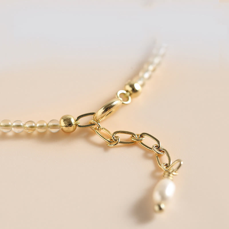 2.5mm Ultra-thin Citrine Tourmaline 14K Gold Filled Copper Beads Prosperity Bracelet