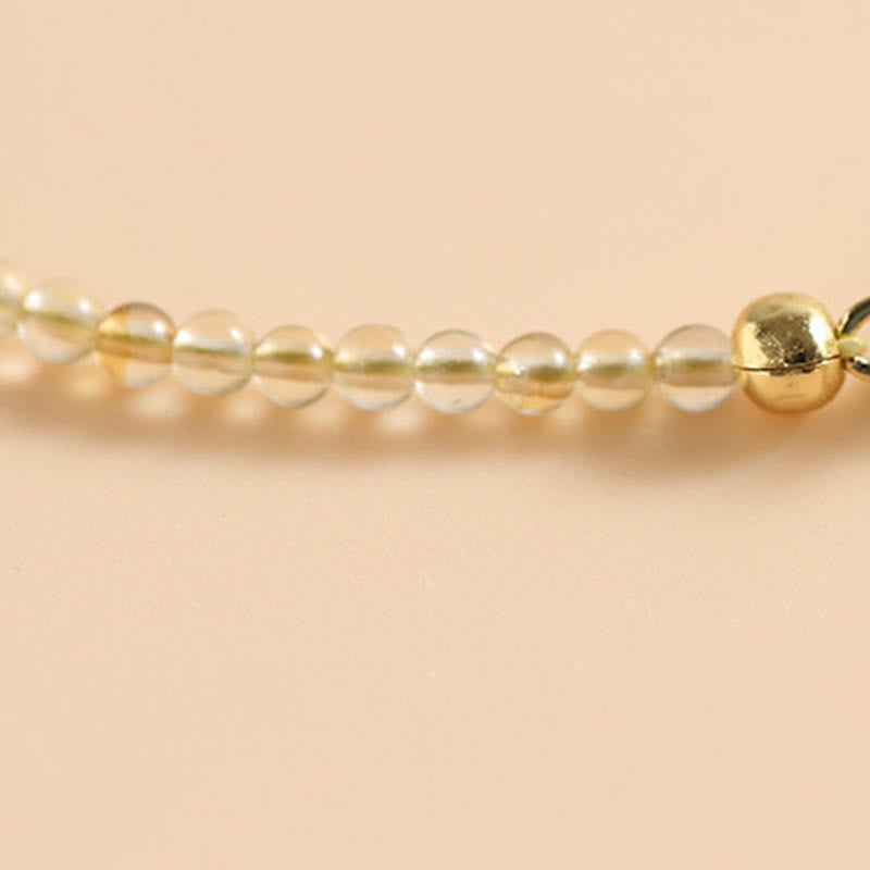 2.5mm Ultra-thin Citrine Tourmaline 14K Gold Filled Copper Beads Prosperity Bracelet