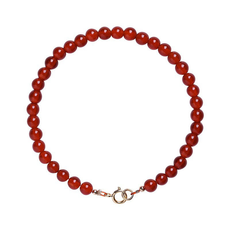Minimalist Ultra-Thin Red Agate Small Bead Bracelet