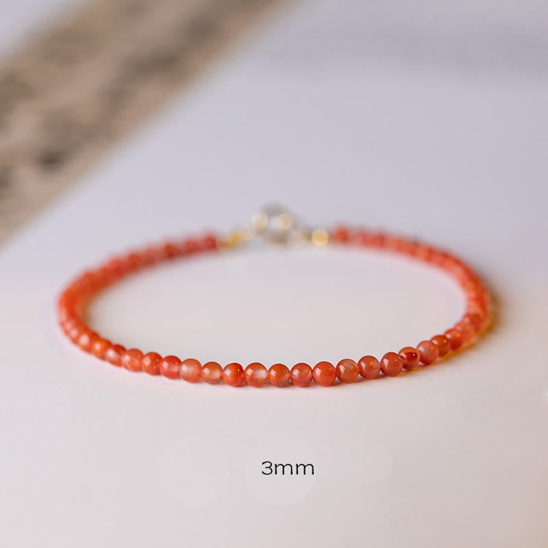 Natural Cherry Persimmon Red Agate Ultra-thin Beads Confidence Bracelet