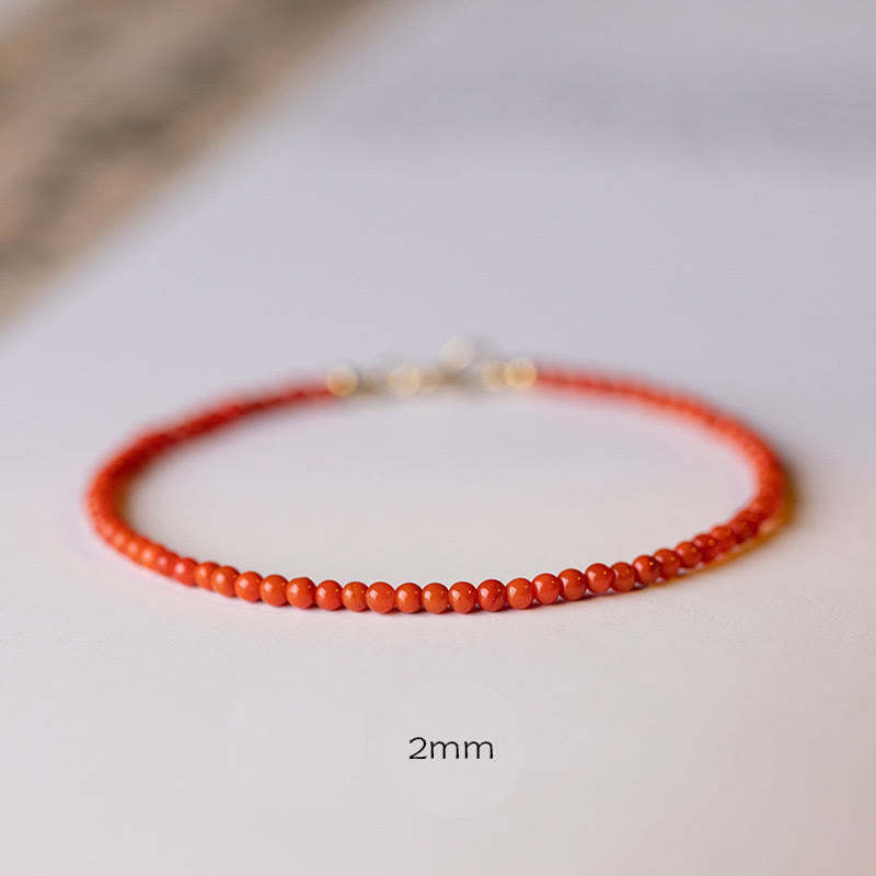 Natural Cherry Persimmon Red Agate Ultra-thin Beads Confidence Bracelet