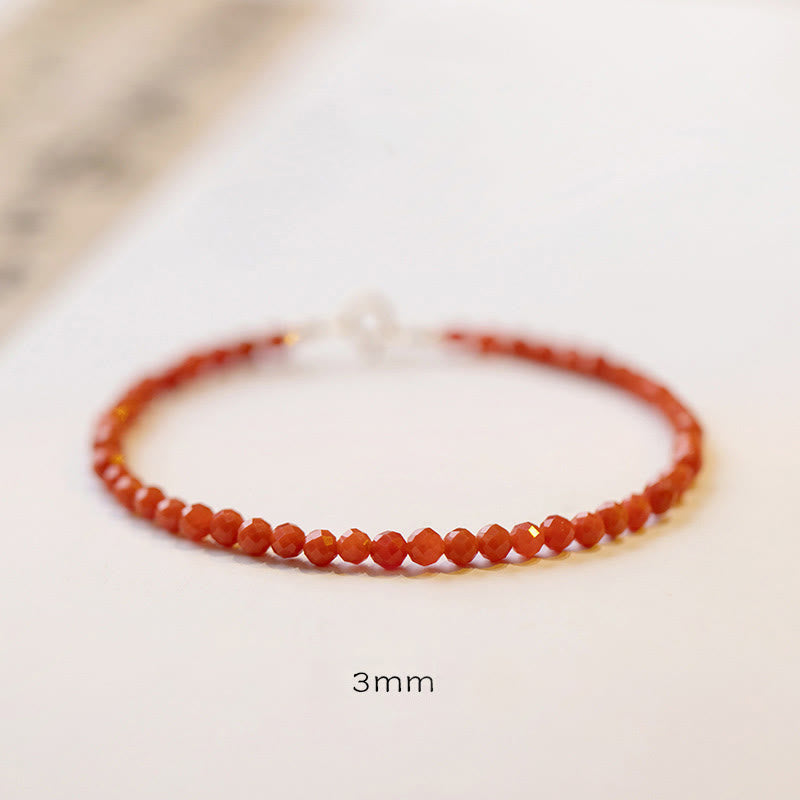 Natural Cherry Persimmon Red Agate Ultra-thin Beads Confidence Bracelet