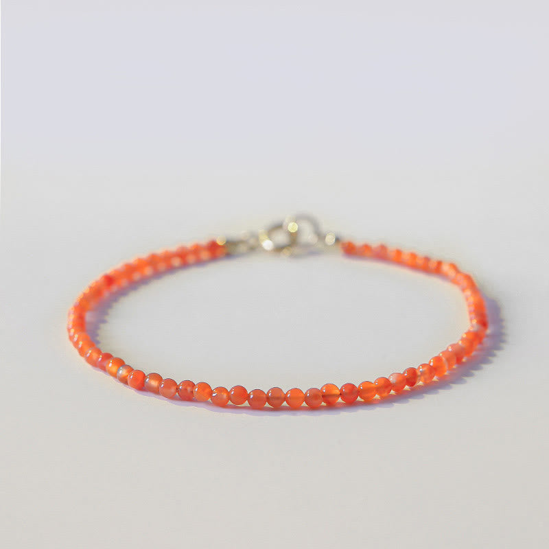 Natural Cherry Persimmon Red Agate Ultra-thin Beads Confidence Bracelet
