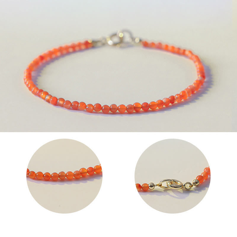 Natural Cherry Persimmon Red Agate Ultra-thin Beads Confidence Bracelet