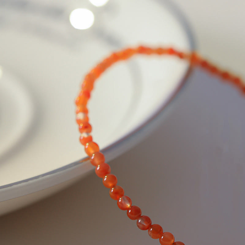 Natural Cherry Persimmon Red Agate Ultra-thin Beads Confidence Bracelet
